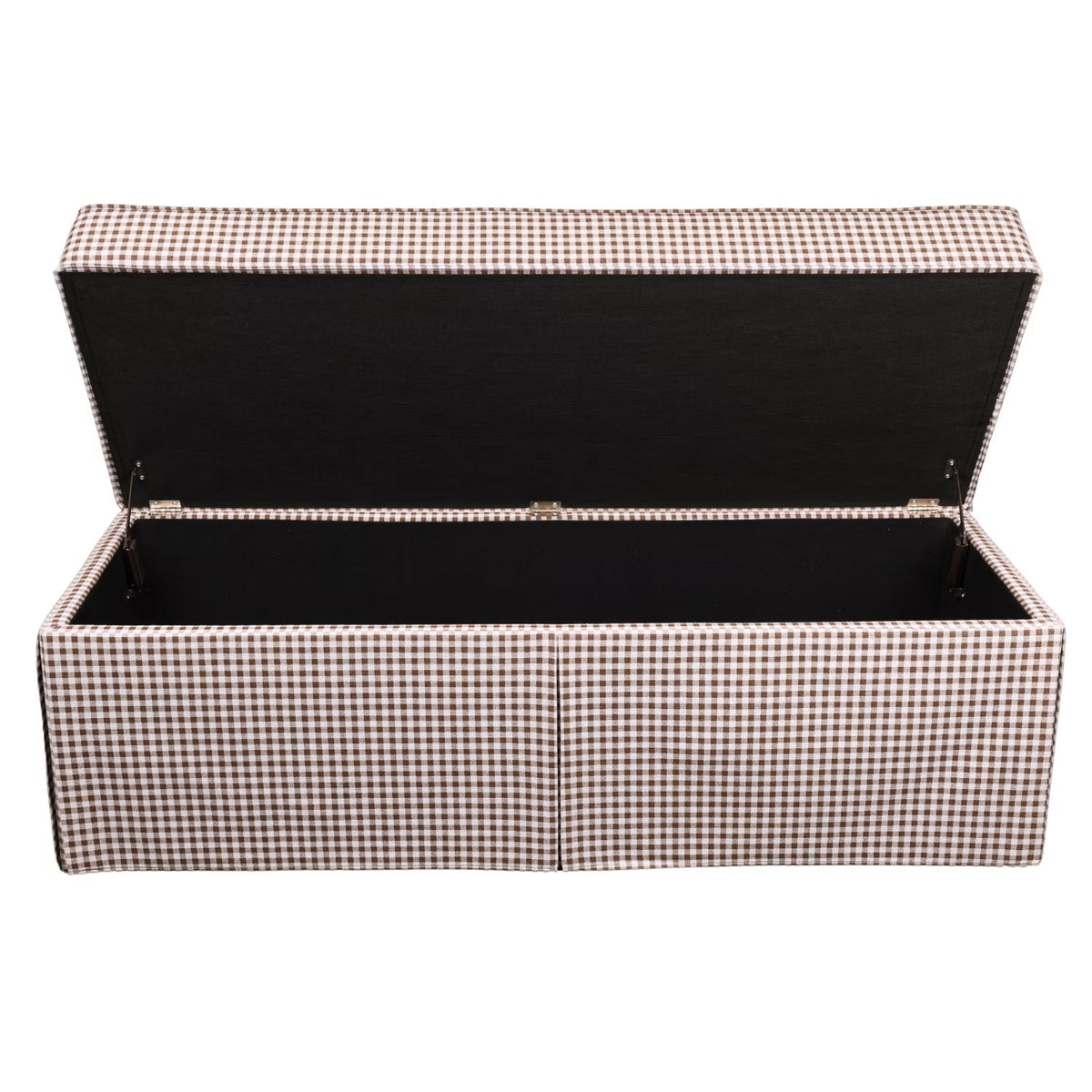 Skirted Upholstered Bench with Gingham Pattern
