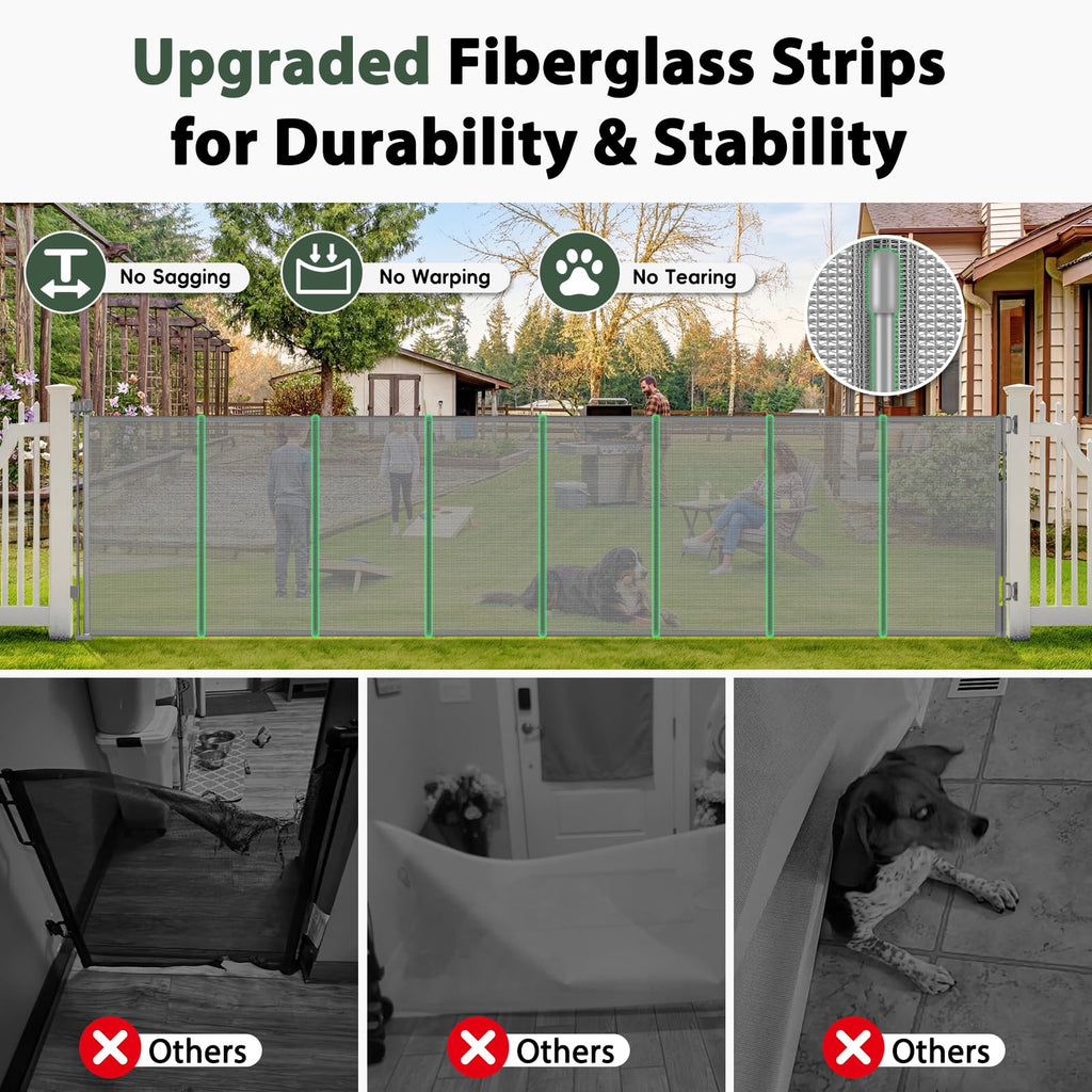 Retractable Baby Gates Extra Wide Driveway Gate Garage Fence