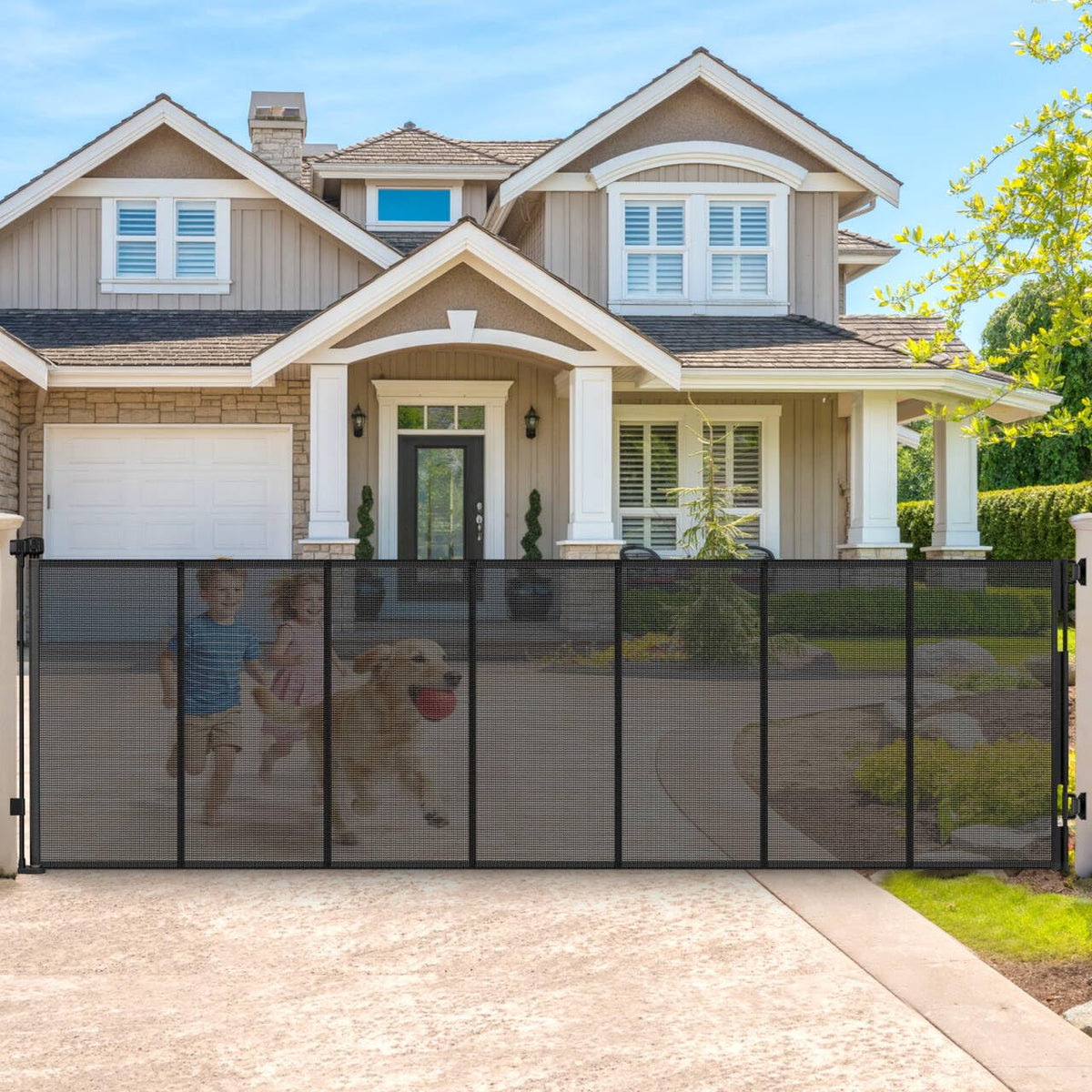 Retractable Baby Gates Extra Wide Driveway Gate Garage Fence