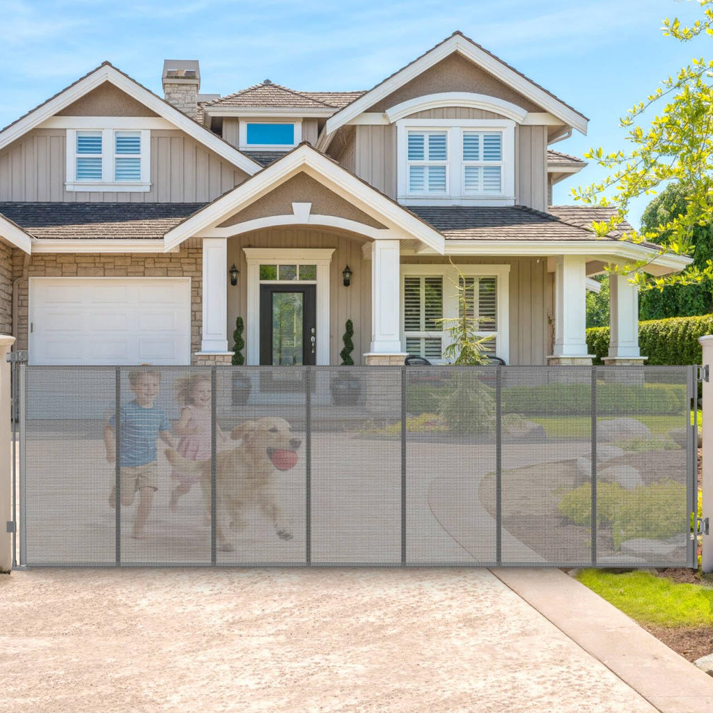 Retractable Baby Gates Extra Wide Driveway Gate Garage Fence