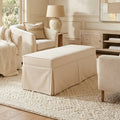 Skirted Upholstered Bench with Gingham Pattern